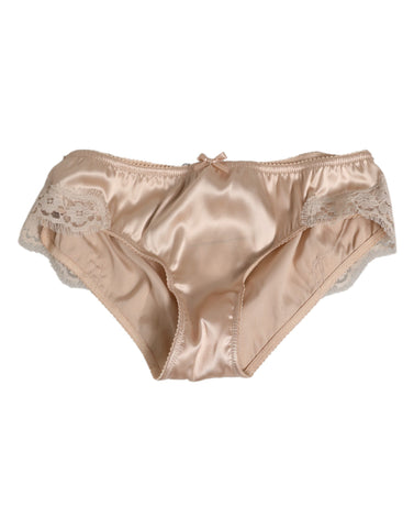 Beige Silk Satin Floral Lace Panty Brief Underwear Beige Silk Satin Floral Lace Panty Brief Underwear
