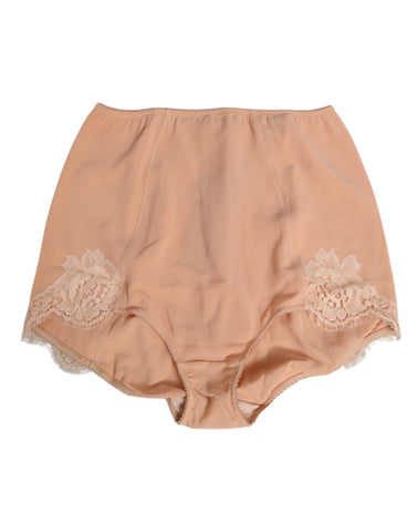 Beige Silk Stretch High Waist Girdle Underwear Beige Silk Stretch High Waist Girdle Underwear