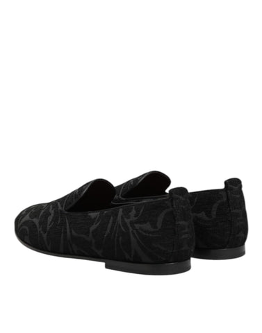 Black Brocade Loafers Slip On Men Dress Shoes Black Brocade Loafers Slip On Men Dress Shoes