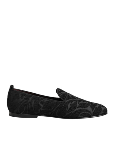 Black Brocade Loafers Slip On Men Dress Shoes Black Brocade Loafers Slip On Men Dress Shoes