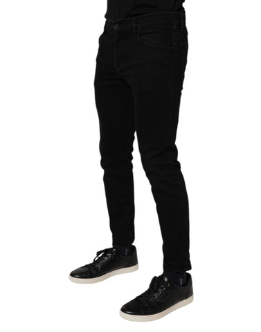Black Cotton Stretch Skinny Men Denim Jeans Black Cotton Stretch Skinny Men Denim Jeans