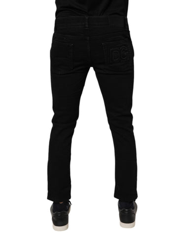 Black Cotton Stretch Skinny Men Denim Jeans Black Cotton Stretch Skinny Men Denim Jeans