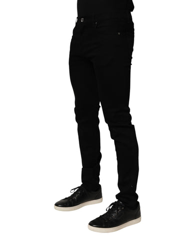 Black Cotton Stretch Slim Fit Men Denim Jeans Black Cotton Stretch Slim Fit Men Denim Jeans