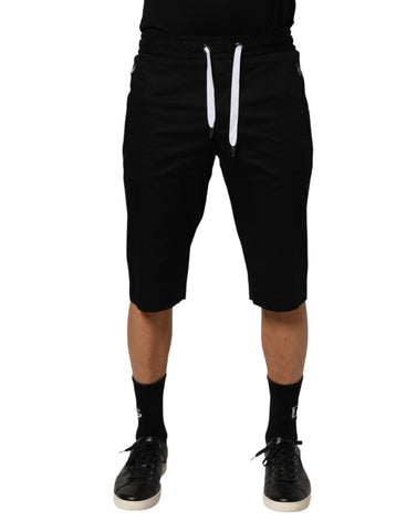 Black Cotton Stretch Men Bermuda Shorts Black Cotton Stretch Men Bermuda Shorts
