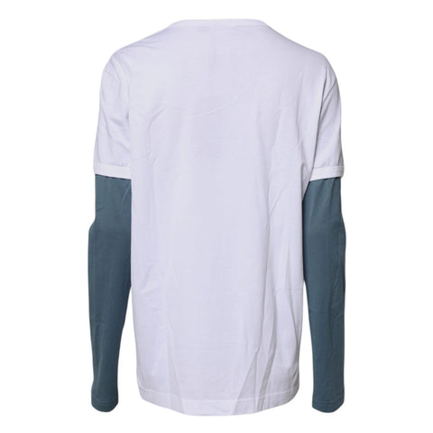 White Graphic Print Cotton Crew Neck T-shirt White Graphic Print Cotton Crew Neck T-shirt