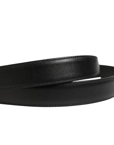 Men Black Classic Leather Metal Buckle Belt