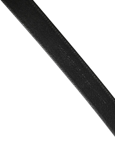 Men Black Classic Leather Metal Buckle Belt