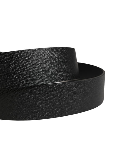 Men Black Classic Leather Metal Buckle Belt