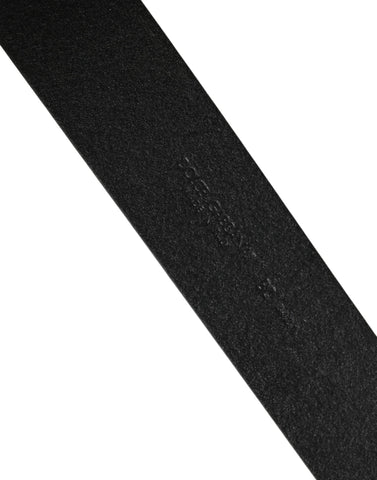 Men Black Classic Leather Metal Buckle Belt