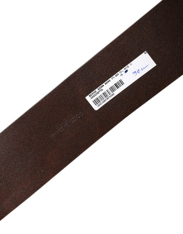 Brown Leather Wide Waist Metal Round Belt