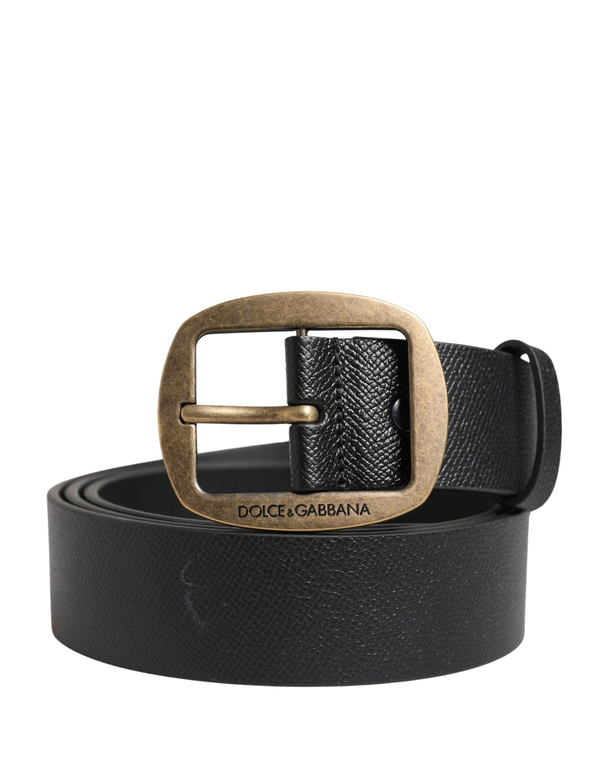 Men Black Classic Leather Metal Buckle Belt