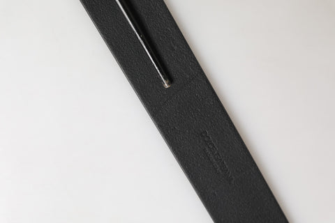 Men Black Classic Leather Metal Buckle Belt