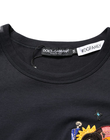 Black #DGFAMILY Patch Men Crew Neck T-shirt