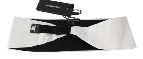 White Men Waist Belt 100% Silk Cummerbund