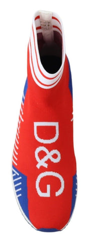 Niebieskie czerwone buty sportowe z logo Sorrento i skarpetkami