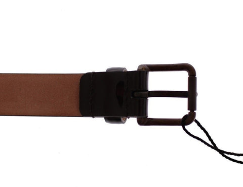 Brown Leather Logo Belt Cintura Belt