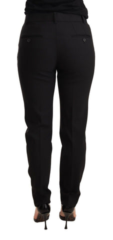 Black Tapered Women Trouser Virgin Wool Pants