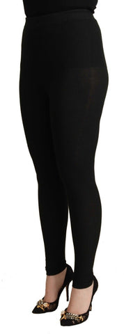 Black Cashmere Stretch Waist Tights Pants