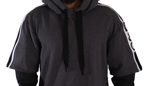 Gray Black Cotton Hooded #DGMILLENNIALS Sweater