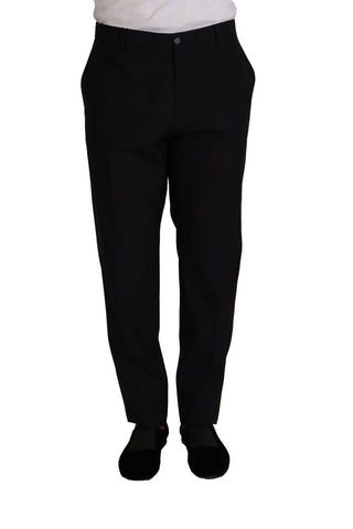 Blue Wool Silk Formal Trouser Dress Pants