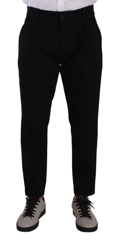 Black Cotton Stretch Chinos Trouser Jeans