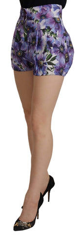 Purple Anemone High Waist Hot Pants Shorts