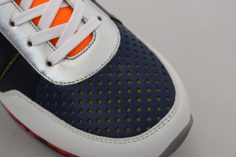 Wielokolorowe skórzane sportowe trampki niskie