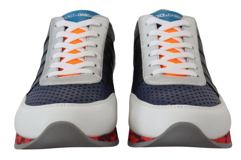 Wielokolorowe skórzane sportowe trampki niskie