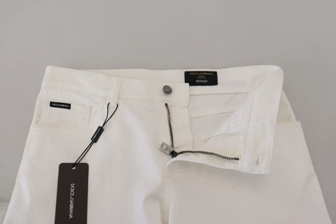 White Slim Skinny Stretch Cotton Denim Jeans