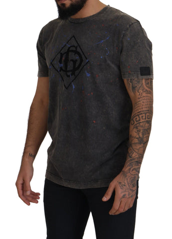 Gray Discolored Effect DG Logo T-shirt