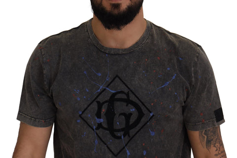Gray Discolored Effect DG Logo T-shirt