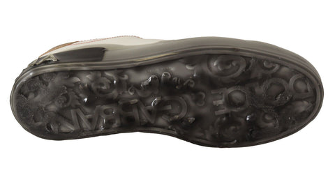 Białe złote skórzane trampki niskie na co dzień