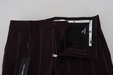 Brown Striped Men Trousers Cotton Pants