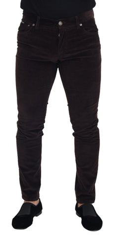 Brown Corduroy Men Casual Trouser Pants