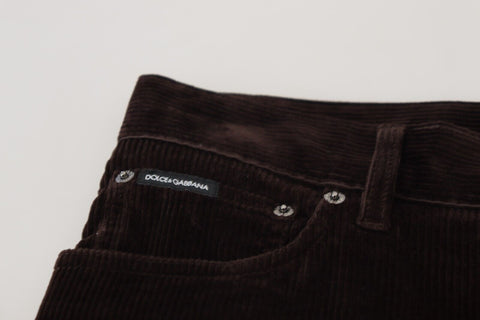 Brown Corduroy Men Casual Trouser Pants