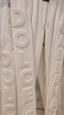 White Sport Logo Cotton Sweatpants Trousers Pants