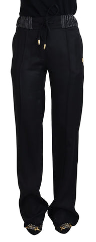 Black Straight Fit Cotton Pants