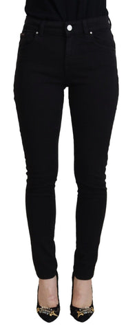 Black Cotton High Waist Casual Denim Jeans
