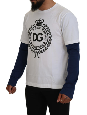 White Blue DG Crown Pullover Sweater