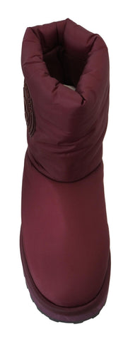 Bordeaux Nylon Boots Padded Mid Shoes