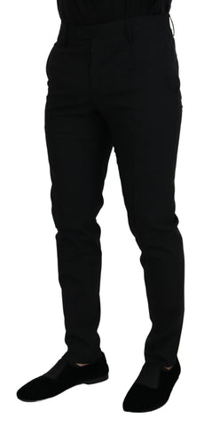 Black Polyester Chino Formal Pants