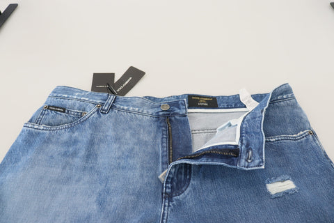 Blue Washed Cotton Casual Denim Jeans