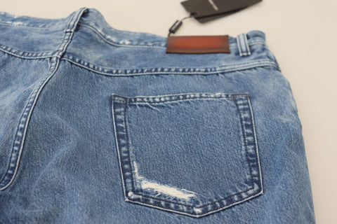 Blue Washed Cotton Casual Denim Jeans