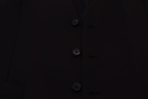 Dark Blue Wool Stretch Waistcoat Formal Vest