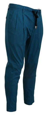 Blue Cotton Chinos Trousers Pants