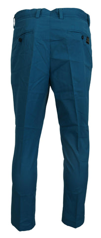 Blue Cotton Chinos Trousers Pants