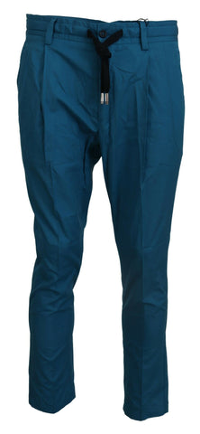 Blue Cotton Chinos Trousers Pants