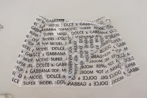 White Logo See Through A-line Mini Skirt