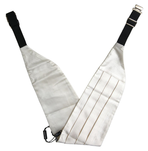 White Men Wide Waist Silk Belt Cummerbund