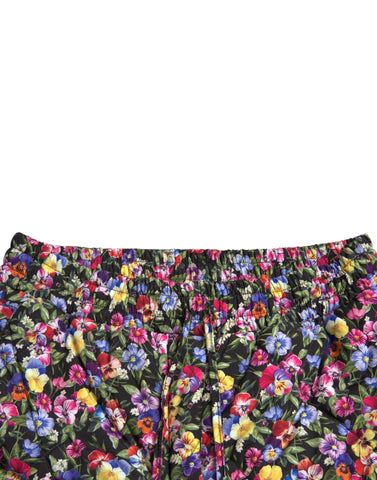 Multicolor Floral High Waist Hot Pants Shorts